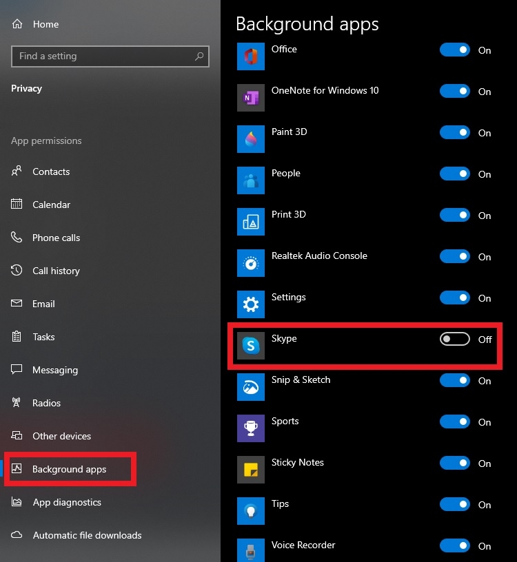 tắt skype trên Windows 10 - hình 2