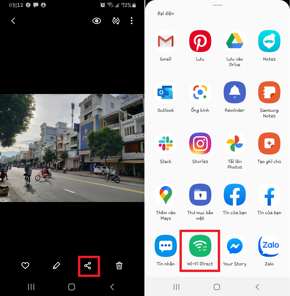 bật wi-fi direct trên android