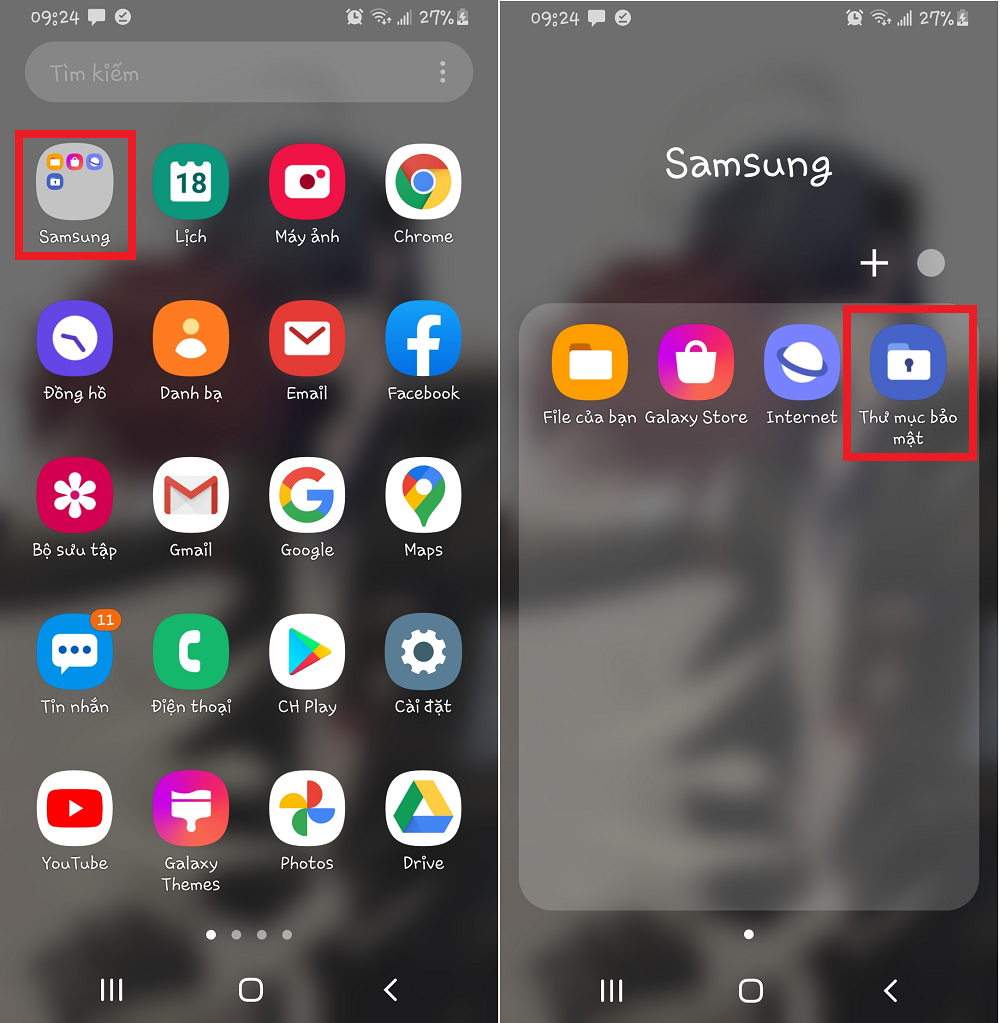 thiết lập thư mục bảo mật samsung - hình 1