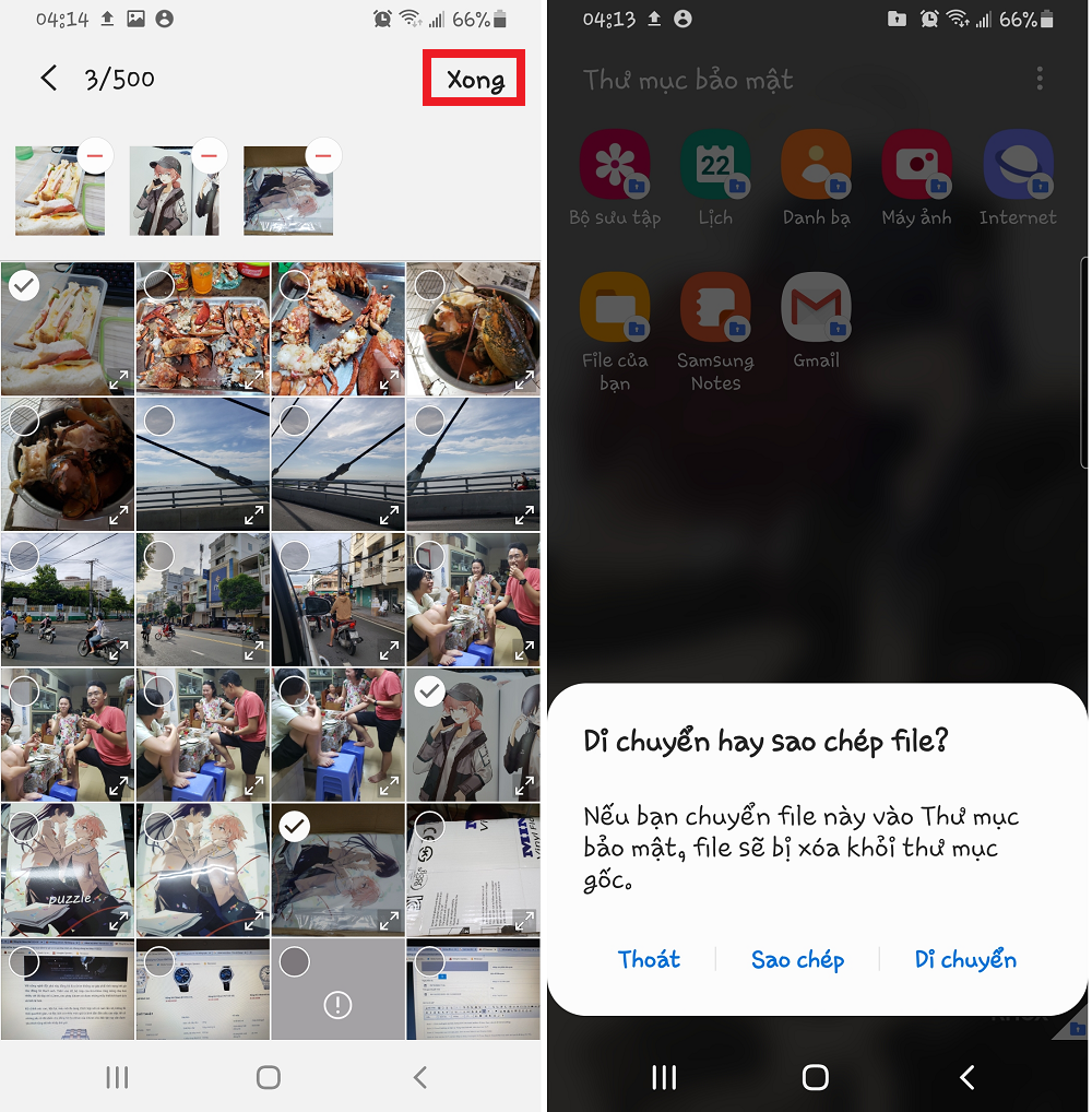 sử dụng thư mục bảo mật samsung