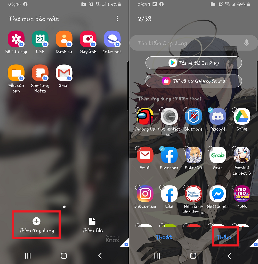sử dụng thư mục bảo mật samsung
