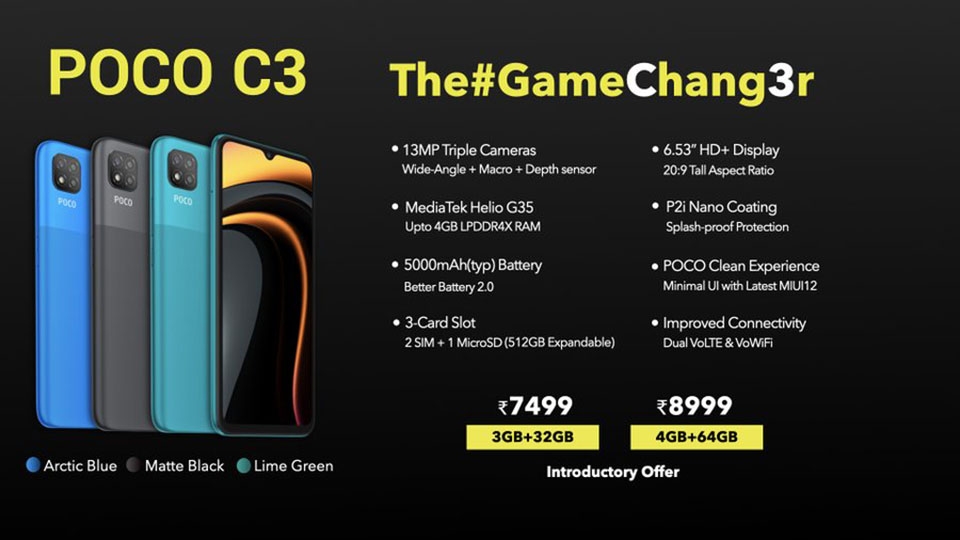 Xiaomi POCO C3 ra mắt với pin 5,000 mAh, 3 camera