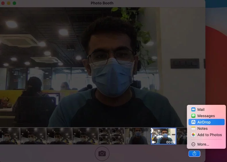 chia sẻ ảnh hoặc video từ photo booth