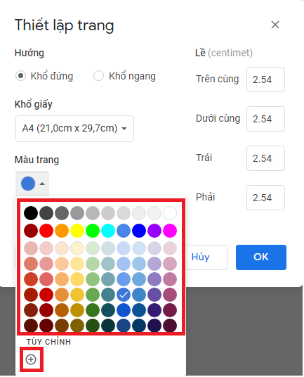 đổi màu nền google docs phiên bản web - hình 3