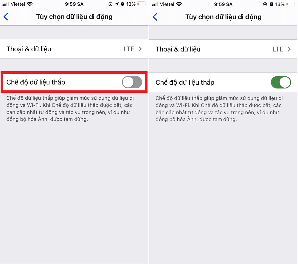 chế độ dữ liệu thấp cho mạng di động