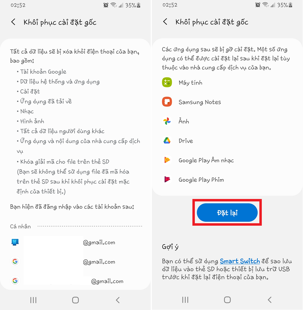 khôi phục cài đặt gốc điện thoại - hình 3