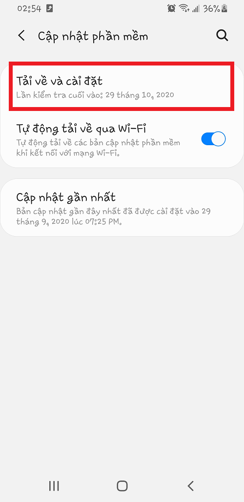 cập nhật phần mềm điện thoại 2