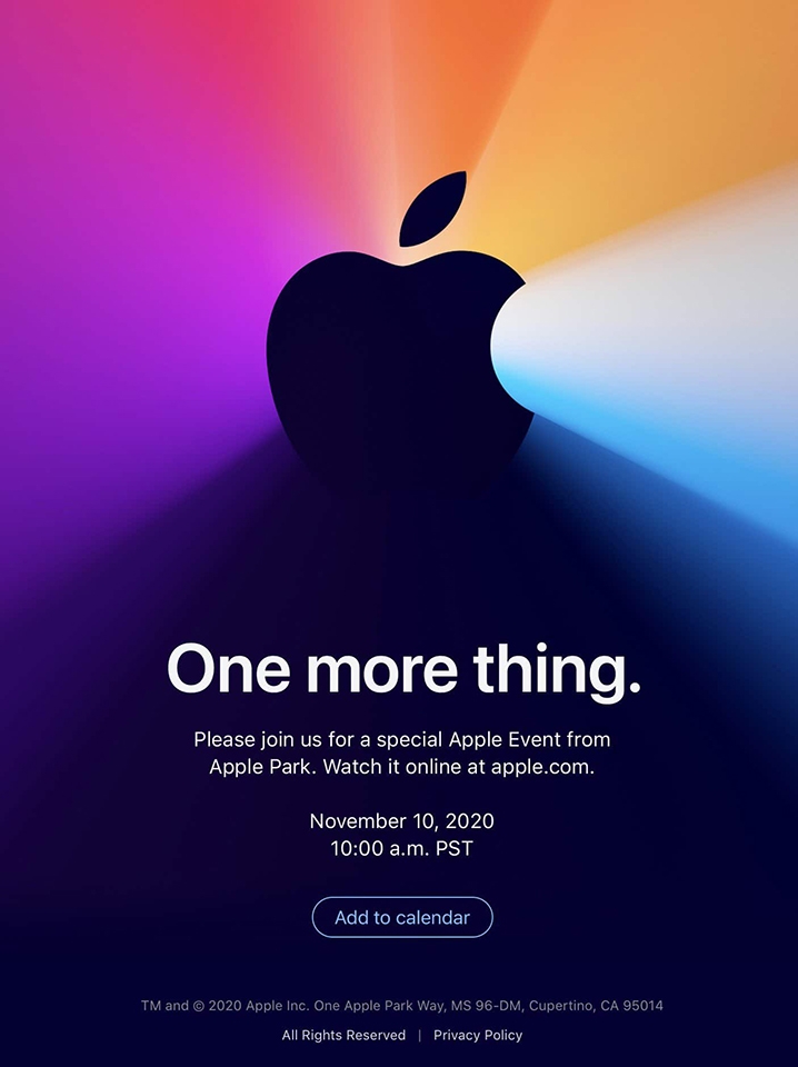 Apple thông báo tổ chức sự kiện “One More Thing” vào ngày 10/11