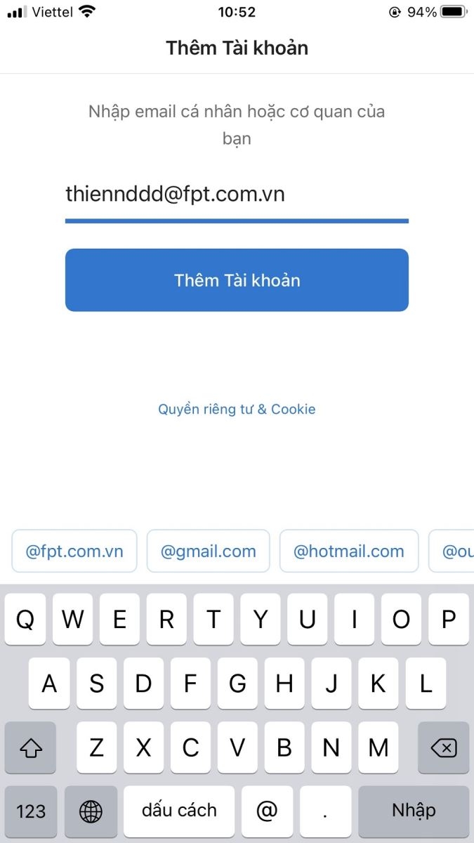 Outlook trên iPhone