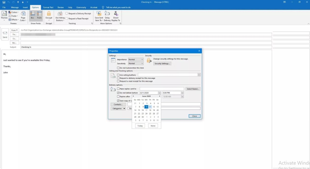 Hẹn giờ gửi mail trên Outlook