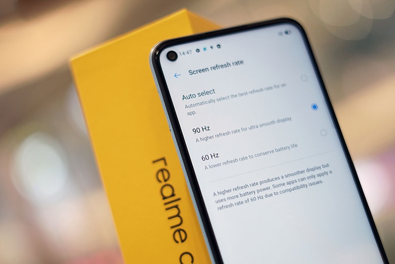 Tốc độ làm tươi 90Hz của Realme C17