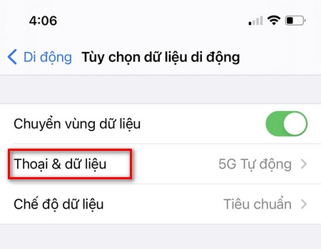 Bật 5G trên iPhone 12