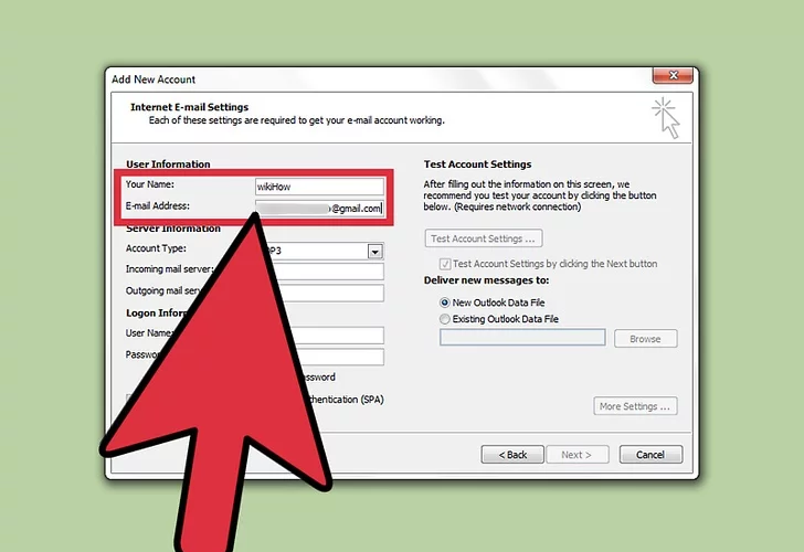 Cấu hình mail Outlook 2010