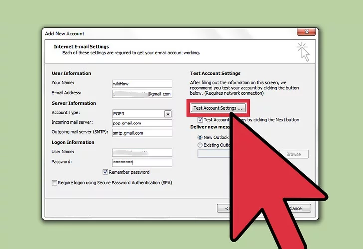 Cấu hình mail Outlook 2010