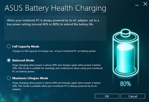 Cách cài đặt chế độ sạc pin laptop cho ASUS