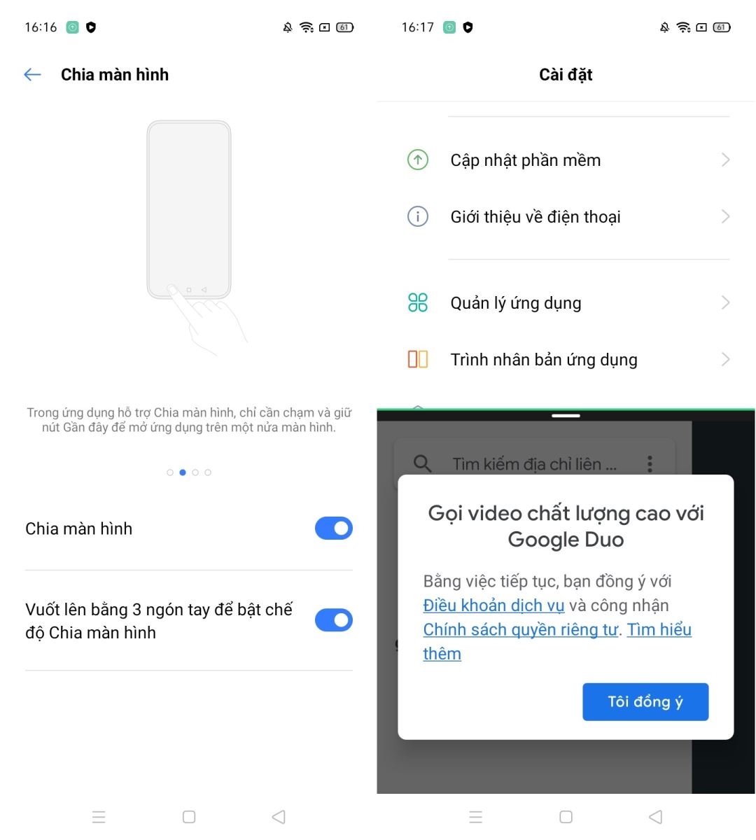 Chế độ chia màn hình trên Realme C15