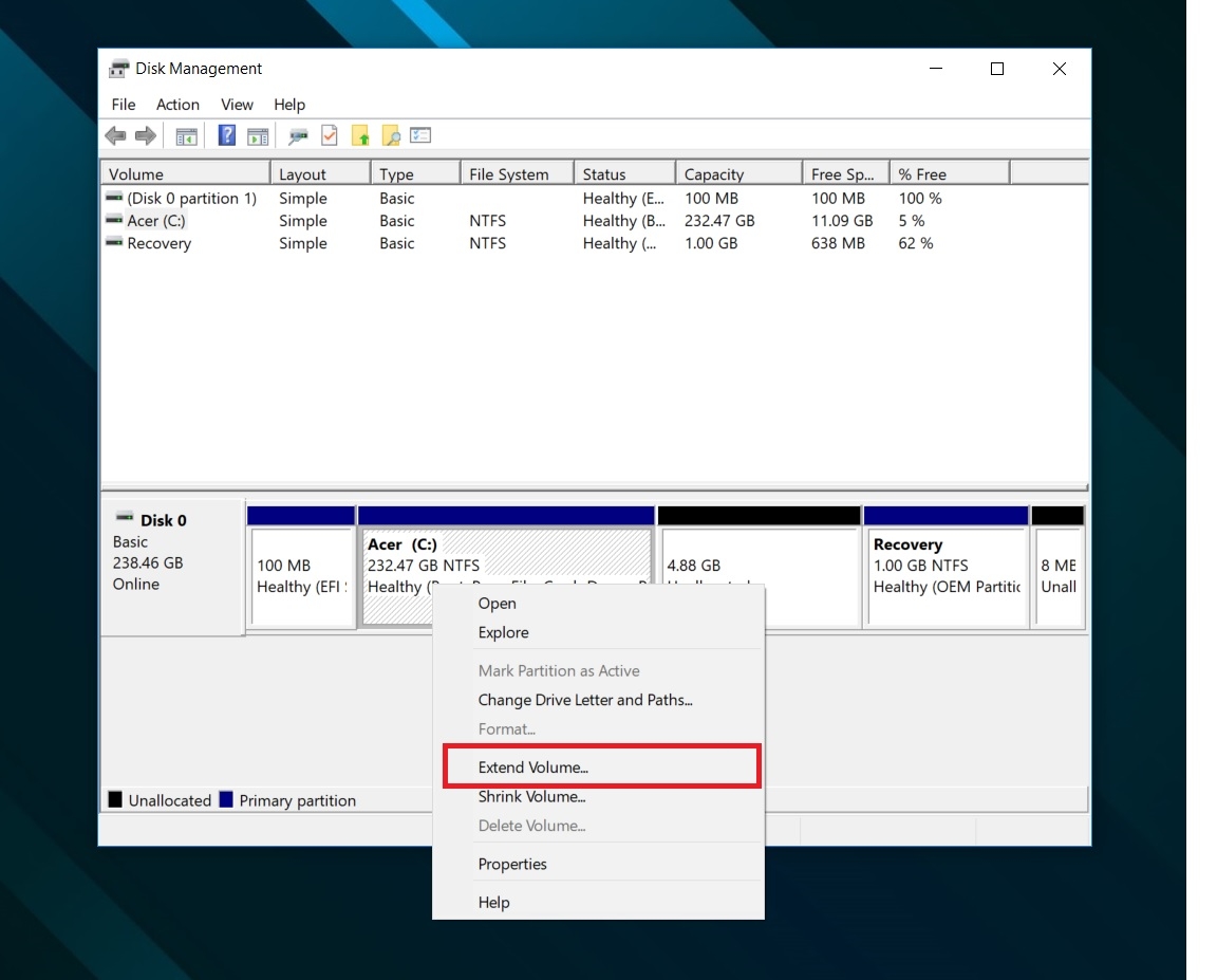 gộp ổ đĩa trên Windows 10 - hình 3
