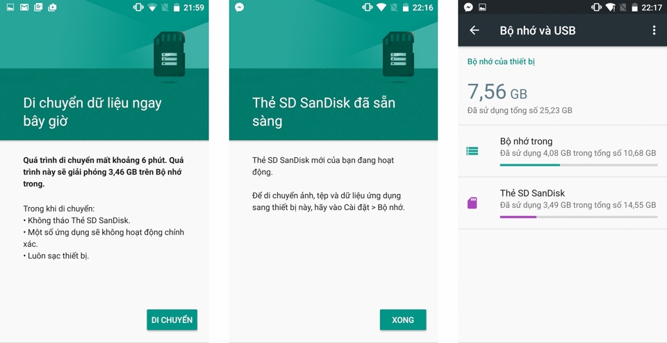 biến thẻ nhớ thành bộ nhớ trong 3