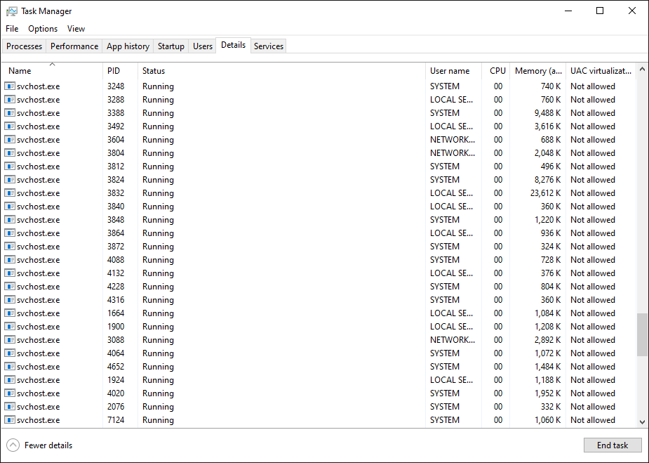 svchost.exe chiếm nhiều bộ nhớ windows 4
