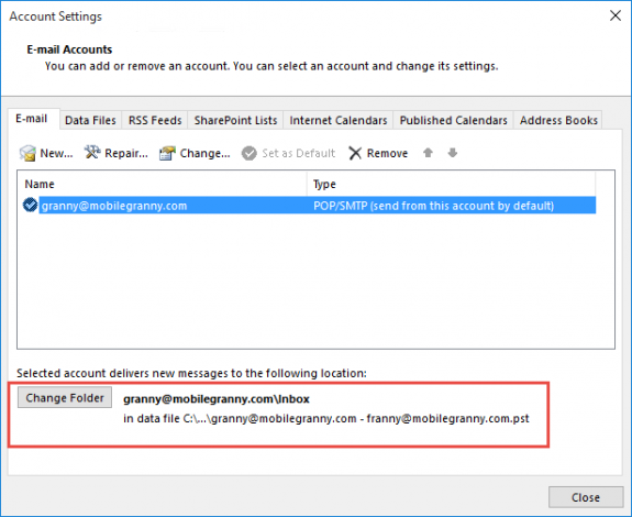 Phương pháp 1: Di chuyển dữ liệu Outlook sang ổ khác