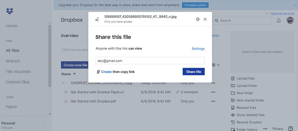 Cách chia sẻ file trên Dropbox Cách chia sẻ file trên Dropbox