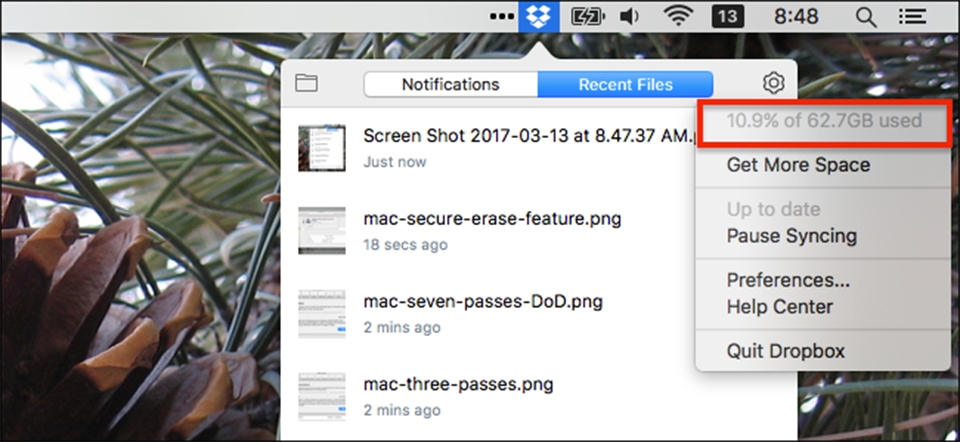 Kiểm tra dung lượng đã sử dụng trên Dropbox Kiểm tra dung lượng đã sử dụng trên Dropbox