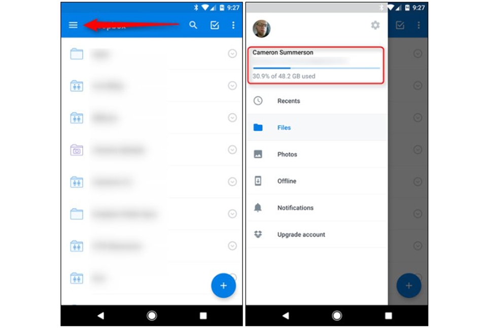 Kiểm tra dung lượng đã sử dụng trên Dropbox Kiểm tra dung lượng đã sử dụng trên Dropbox