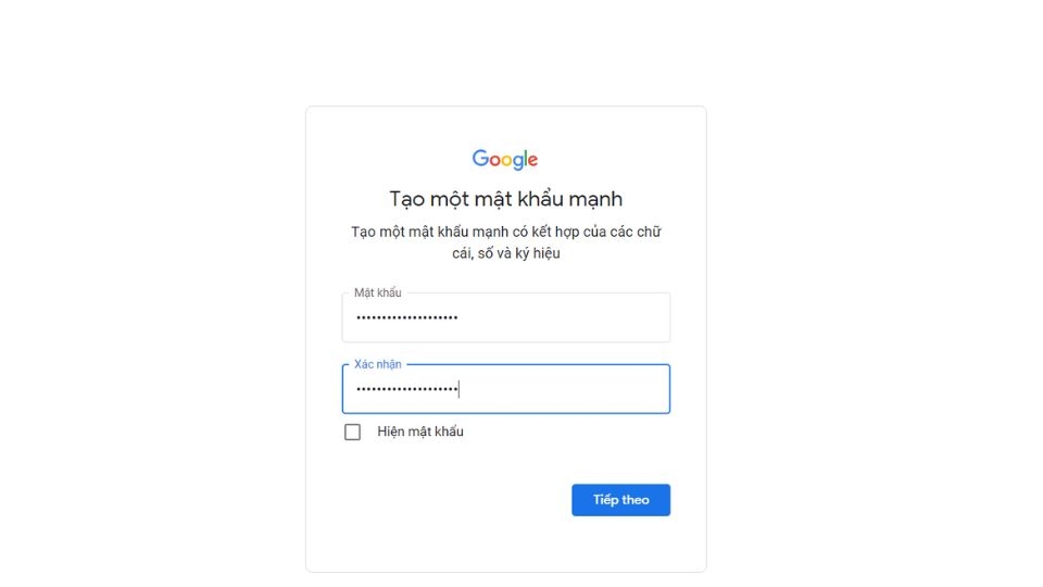 Đặt mật khẩu cho tài khoản mái của mình