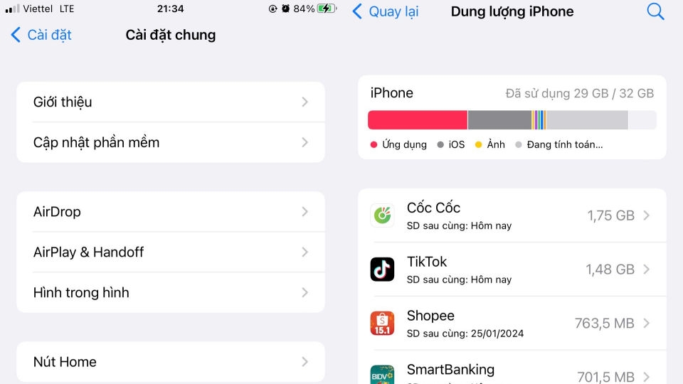 Xóa bộ nhớ đệm của ứng dụng để có thêm dung lượng lưu trữ trên iPhone