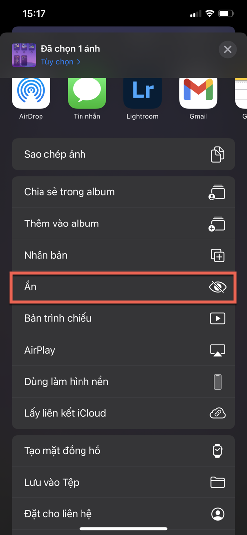 Ẩn hình ảnh trên iOS 14
