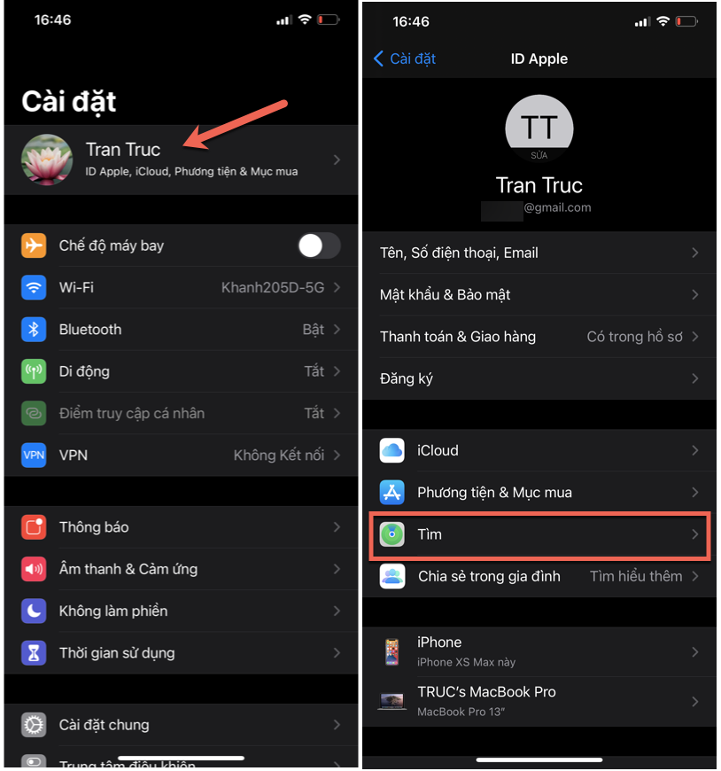 Kích hoạt tính năng dò tìm iPhone khi thất lạc