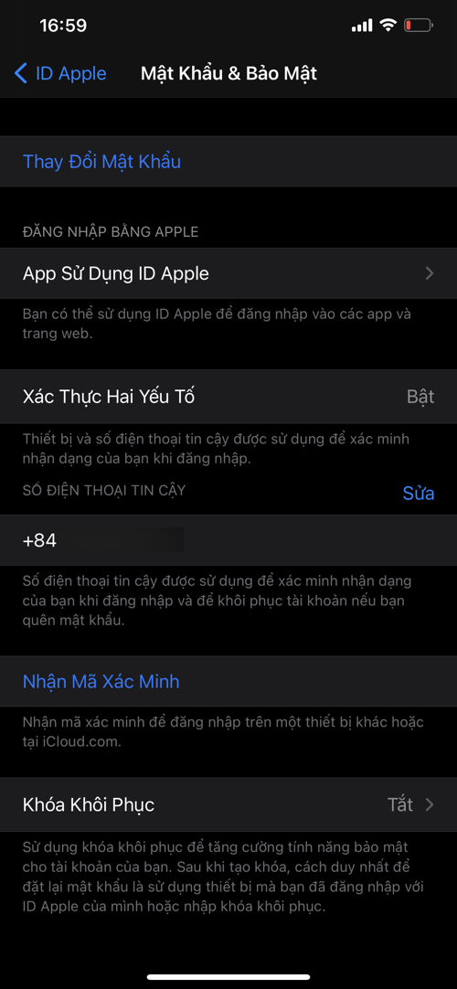 Bật bảo mật hai lớp cho Apple ID