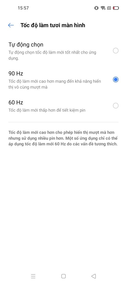 Tốc độ làm tươi lên đến 90Hz