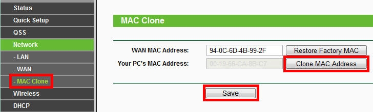 sao chép địa chỉ MAC