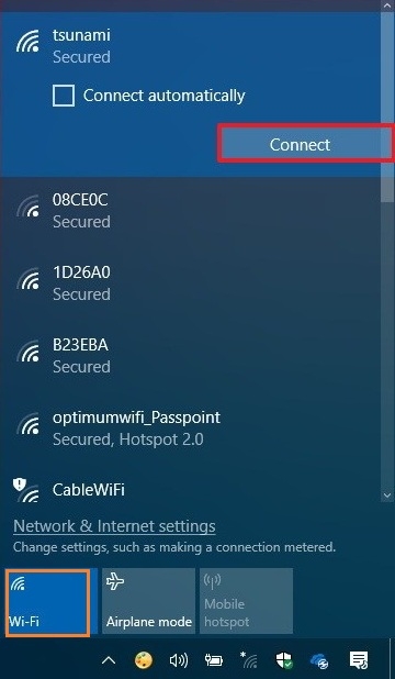 kết nối Wi-Fi Windows 10