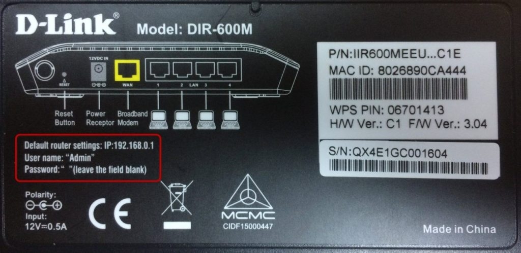 xem thông tin dưới đáy modem