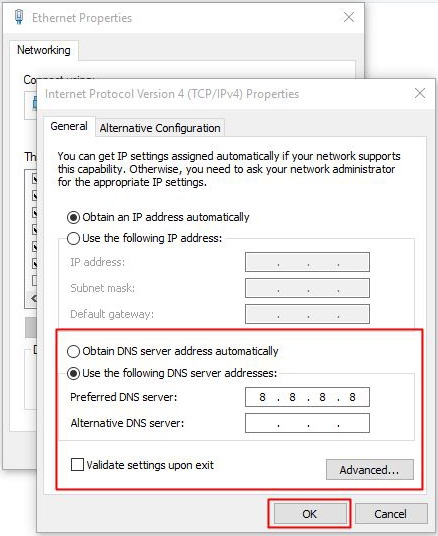 chỉnh cấu hình DNS
