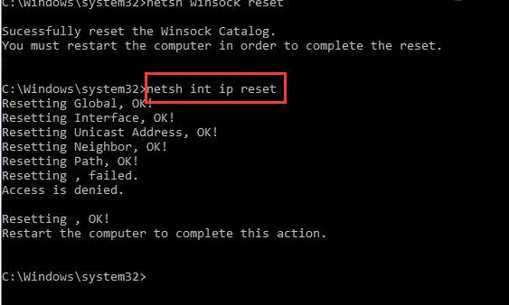 Reset TCP/IP