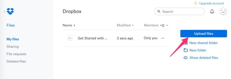 sử dụng dropbox