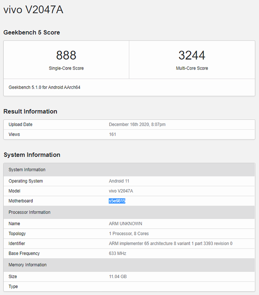 Vivo X60/X60 Pro xuất hiện trên Geekbench Vivo X60/X60 Pro xuất hiện trên Geekbench