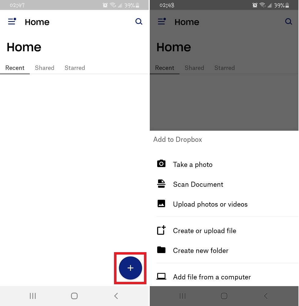 dropbox trên điện thoại