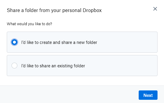 chia sẻ thư mục dropbox