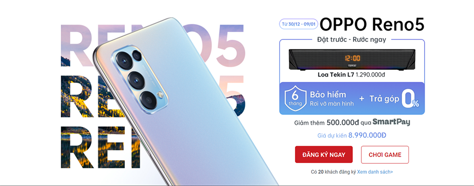 Đặt trước OPPO Reno5