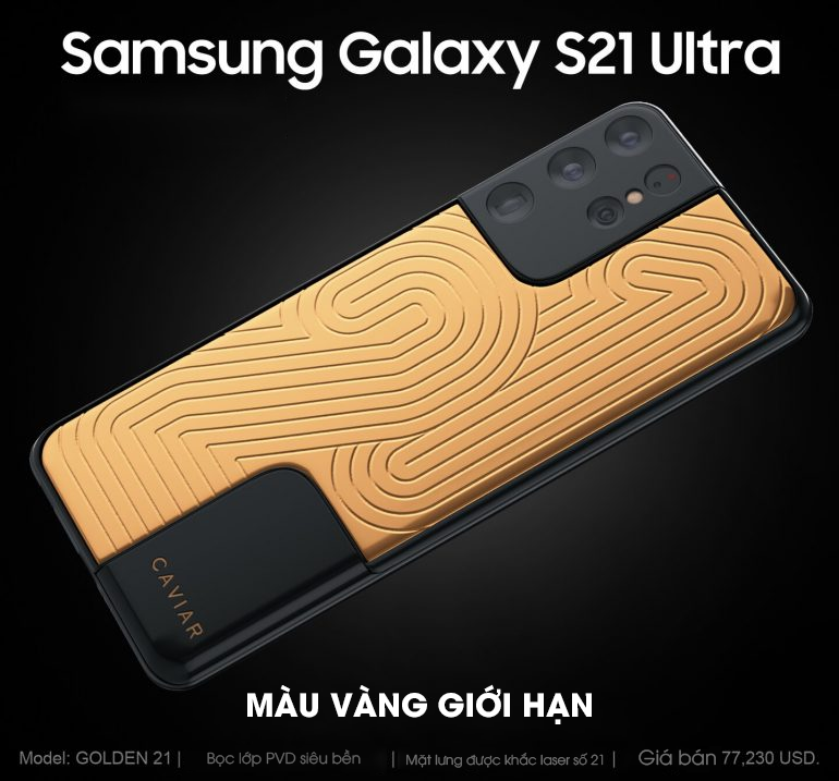 Samsung Galaxy S21 Ultra phiên bản bằng vàng nguyên khối
