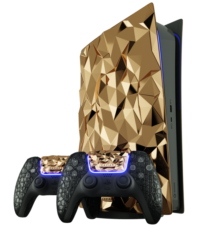 Máy chơi game PlayStation 5 bằng vàng nguyên khối
