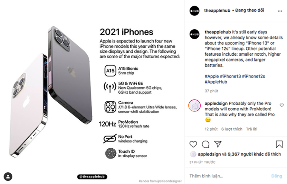 Thông tin iPhone 13 (ảnh 1) Thông tin iPhone 13 (ảnh 1)