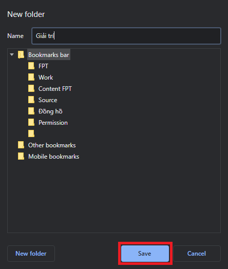 cách lưu trang web trên google chrome - bước 5