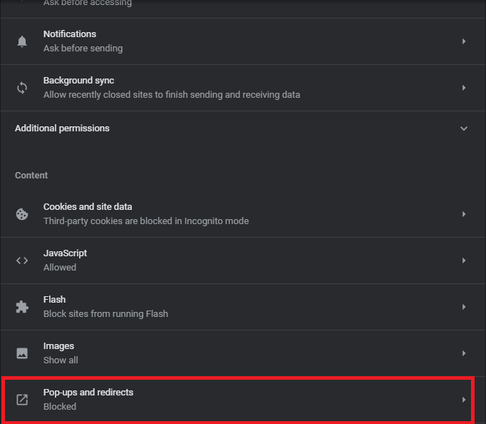 Cách chặn trang web tự mở trên Chrome - Bước 3