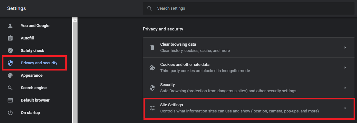 Cách chặn trang web tự mở trên Chrome - Bước 2