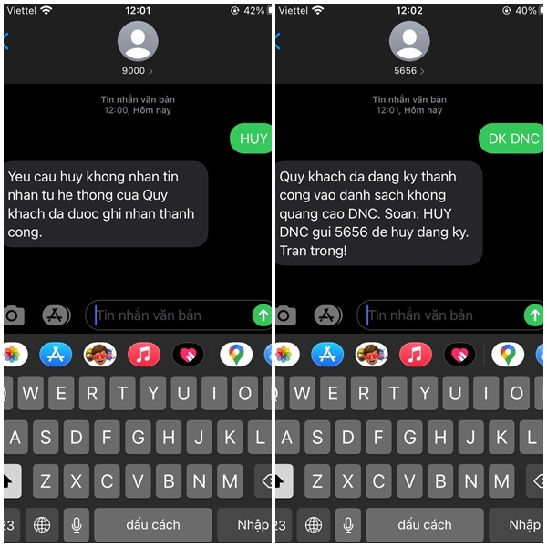 Chặn tin nhắn từ Vittel ++